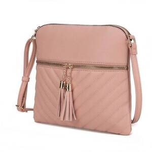 NEW MKF COLLECTION women's winnie quilted vegan leather crossbody bag in blush